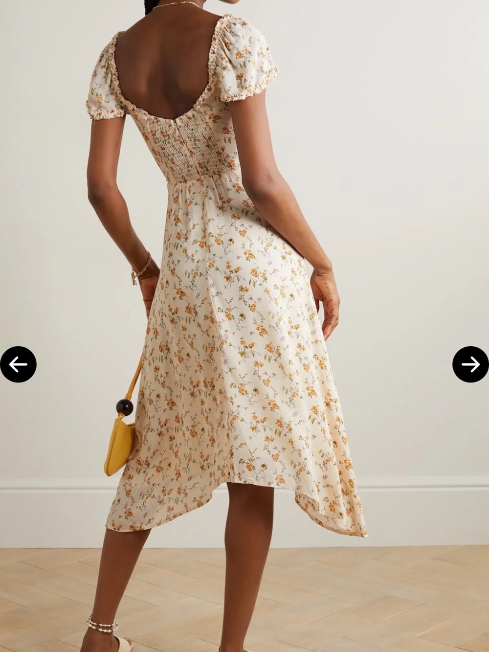 Reformation Maebry Ruffled Floral-Print Georgette Midi Dress - Picture 2 of 6
